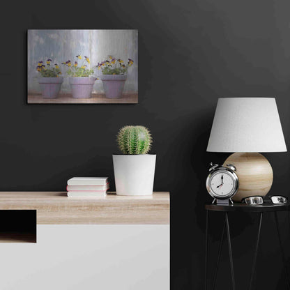 Luxe Metal Art 'Pansy Still Life I' by Lori Deiter, Metal Wall Art,24x16