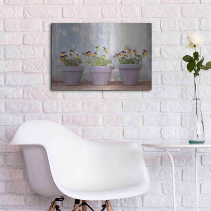 Luxe Metal Art 'Pansy Still Life I' by Lori Deiter, Metal Wall Art,24x16
