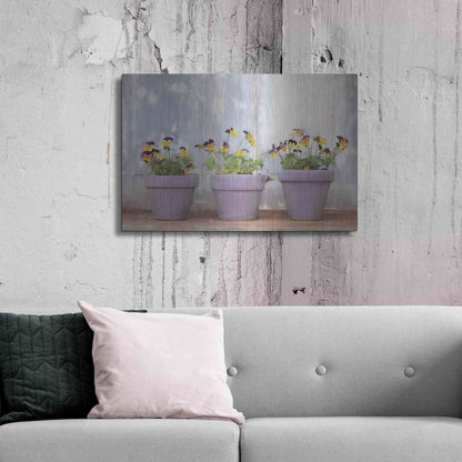 Luxe Metal Art 'Pansy Still Life I' by Lori Deiter, Metal Wall Art,36x24