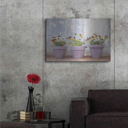 Luxe Metal Art 'Pansy Still Life I' by Lori Deiter, Metal Wall Art,36x24