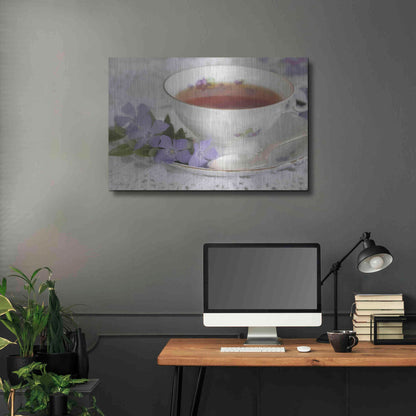 Luxe Metal Art 'Periwinkle and Tea' by Lori Deiter, Metal Wall Art,36x24