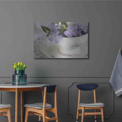 Luxe Metal Art 'Violet Teacup I' by Lori Deiter, Metal Wall Art,36x24