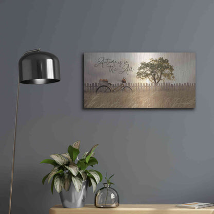 Luxe Metal Art 'Autumn is in the Air' by Lori Deiter, Metal Wall Art,24x12