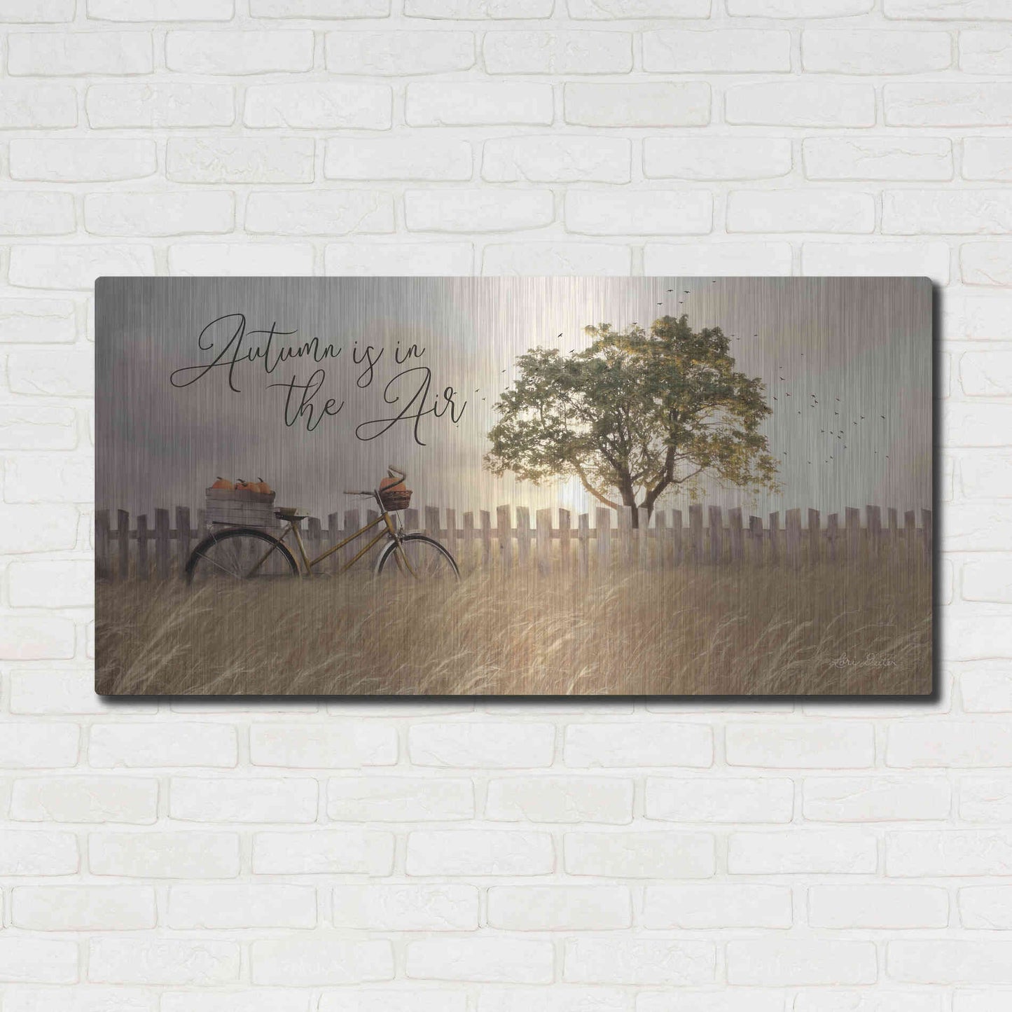 Luxe Metal Art 'Autumn is in the Air' by Lori Deiter, Metal Wall Art,48x24
