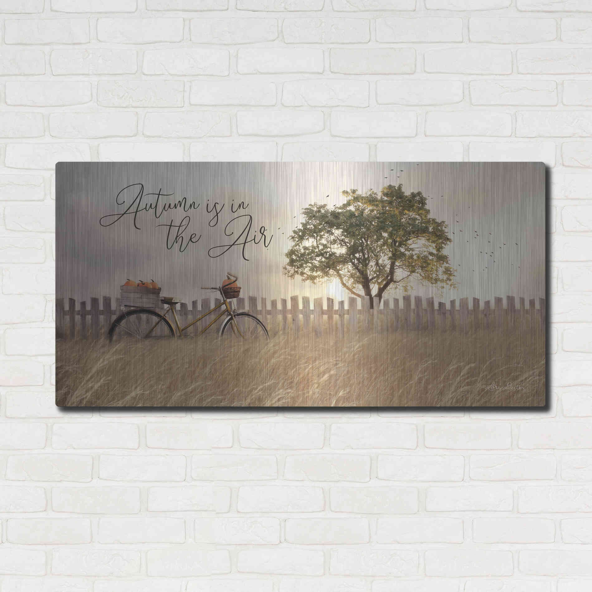 Luxe Metal Art 'Autumn is in the Air' by Lori Deiter, Metal Wall Art,48x24
