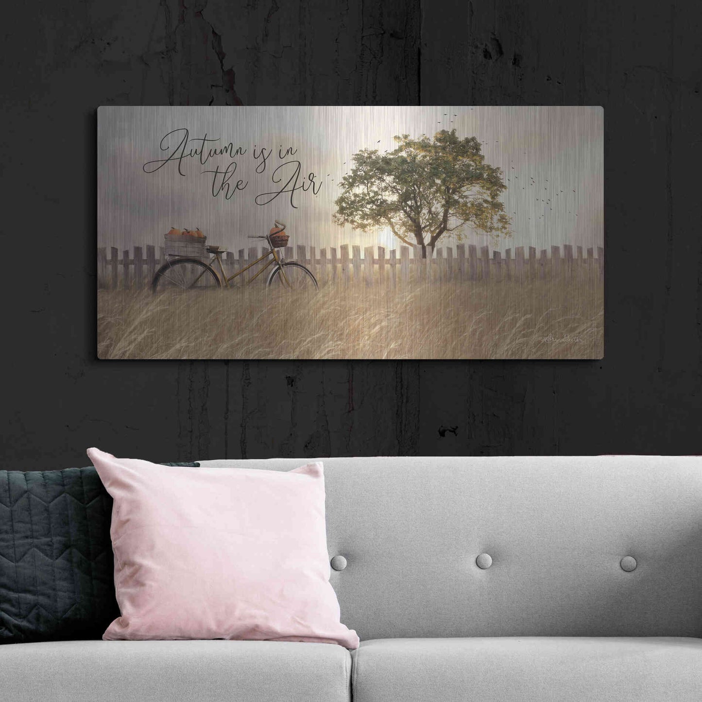 Luxe Metal Art 'Autumn is in the Air' by Lori Deiter, Metal Wall Art,48x24