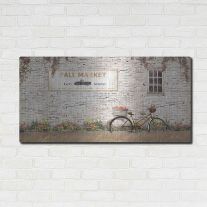 Luxe Metal Art 'Fall Market with Bike' by Lori Deiter, Metal Wall Art,48x24