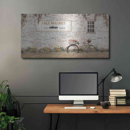 Luxe Metal Art 'Fall Market with Bike' by Lori Deiter, Metal Wall Art,48x24