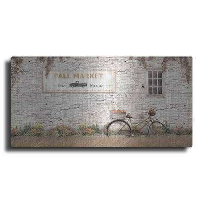 Luxe Metal Art 'Fall Market with Bike' by Lori Deiter, Metal Wall Art