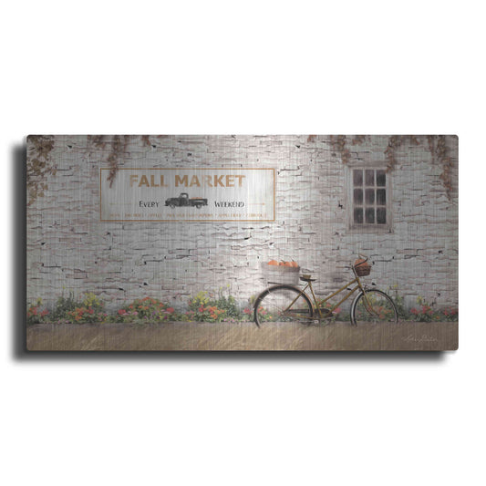 Luxe Metal Art 'Fall Market with Bike' by Lori Deiter, Metal Wall Art