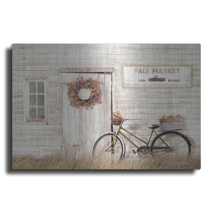 Luxe Metal Art 'Pumpkin Bicycle' by Lori Deiter, Metal Wall Art