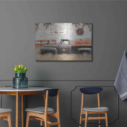 Luxe Metal Art 'Fall Pumpkin Market' by Lori Deiter, Metal Wall Art,36x24