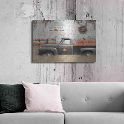 Luxe Metal Art 'Fall Pumpkin Market' by Lori Deiter, Metal Wall Art,36x24