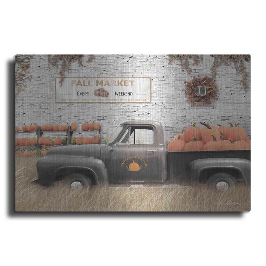Luxe Metal Art 'Fall Pumpkin Market' by Lori Deiter, Metal Wall Art