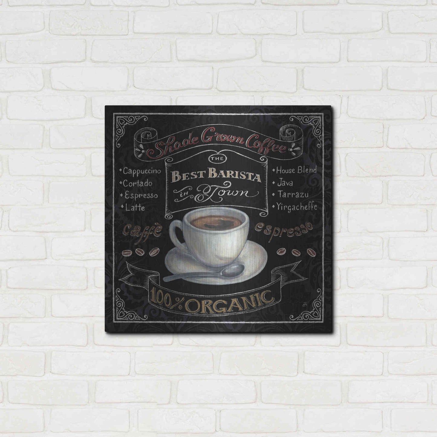 Luxe Metal Art 'Morning Treat Square II' by Daphne Brissonet, Metal Wall Art,24x24