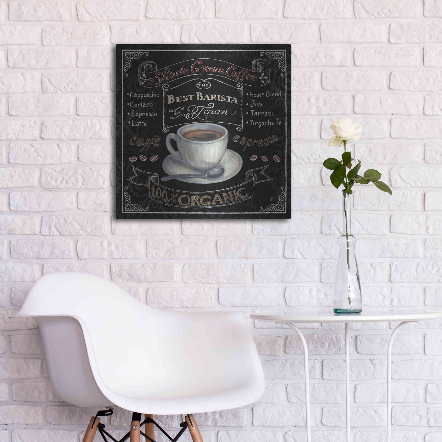 Luxe Metal Art 'Morning Treat Square II' by Daphne Brissonet, Metal Wall Art,24x24