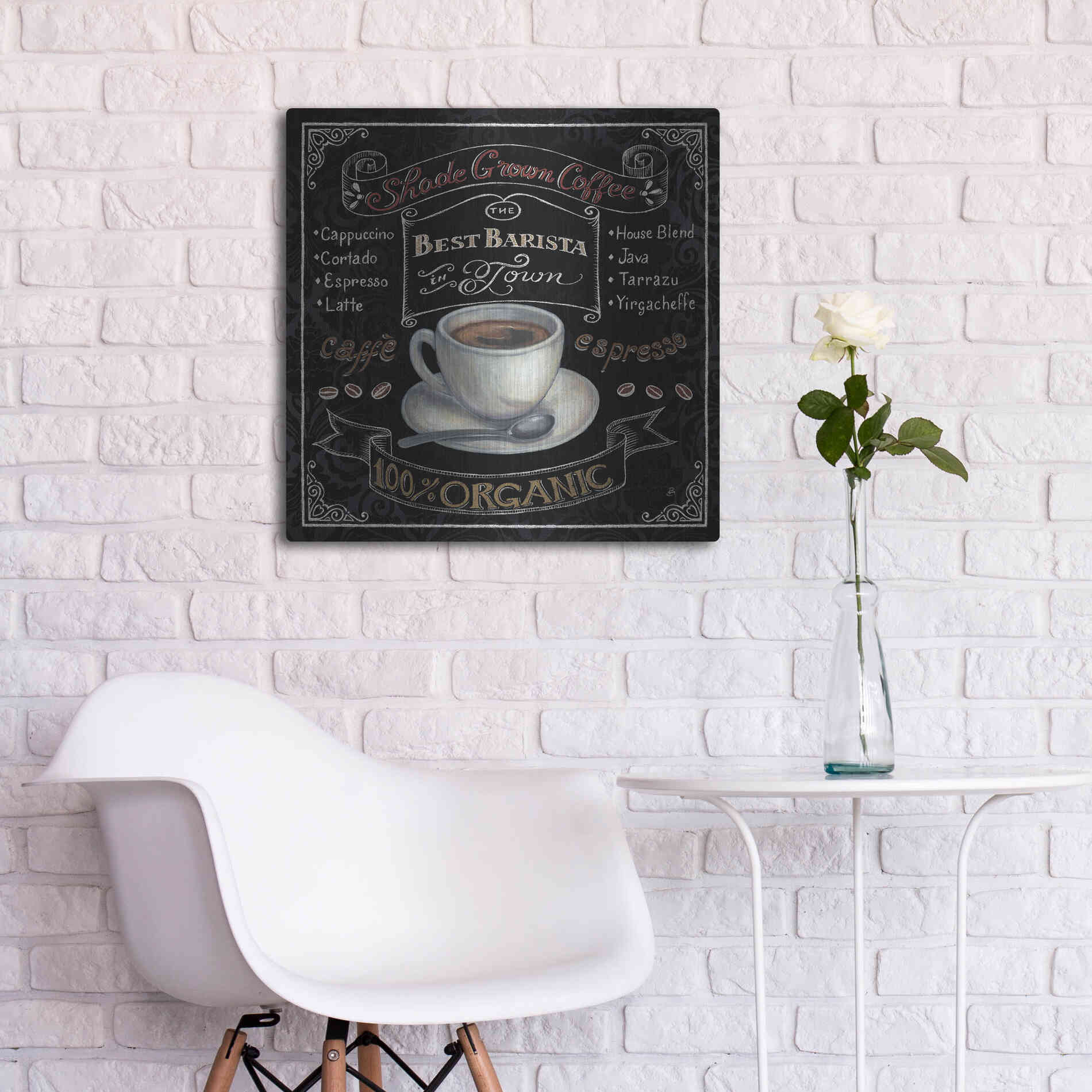 Luxe Metal Art 'Morning Treat Square II' by Daphne Brissonet, Metal Wall Art,24x24