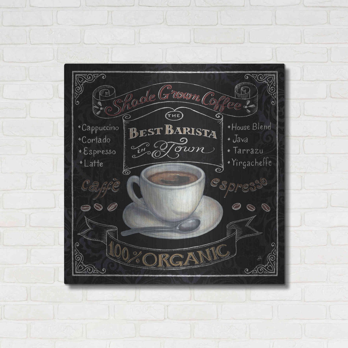 Luxe Metal Art 'Morning Treat Square II' by Daphne Brissonet, Metal Wall Art,36x36