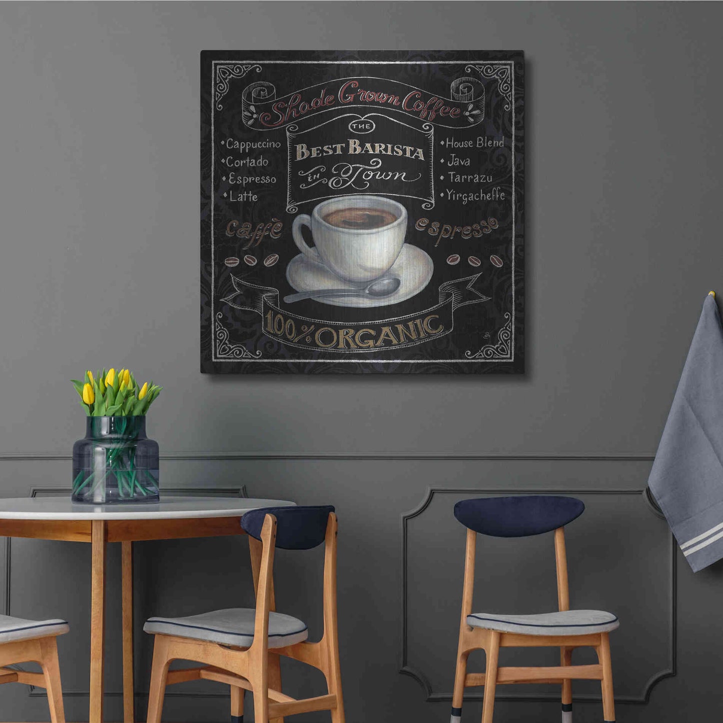 Luxe Metal Art 'Morning Treat Square II' by Daphne Brissonet, Metal Wall Art,36x36