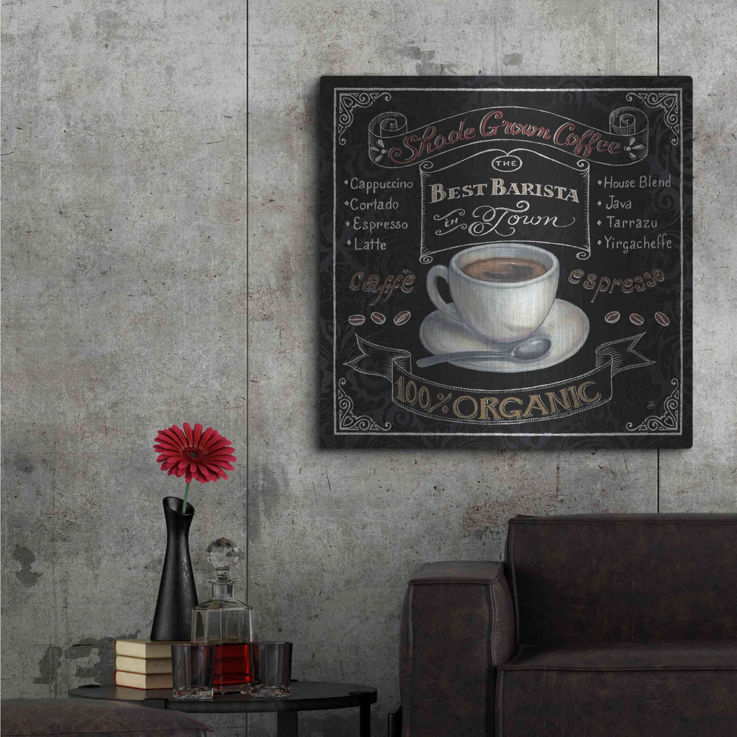 Luxe Metal Art 'Morning Treat Square II' by Daphne Brissonet, Metal Wall Art,36x36