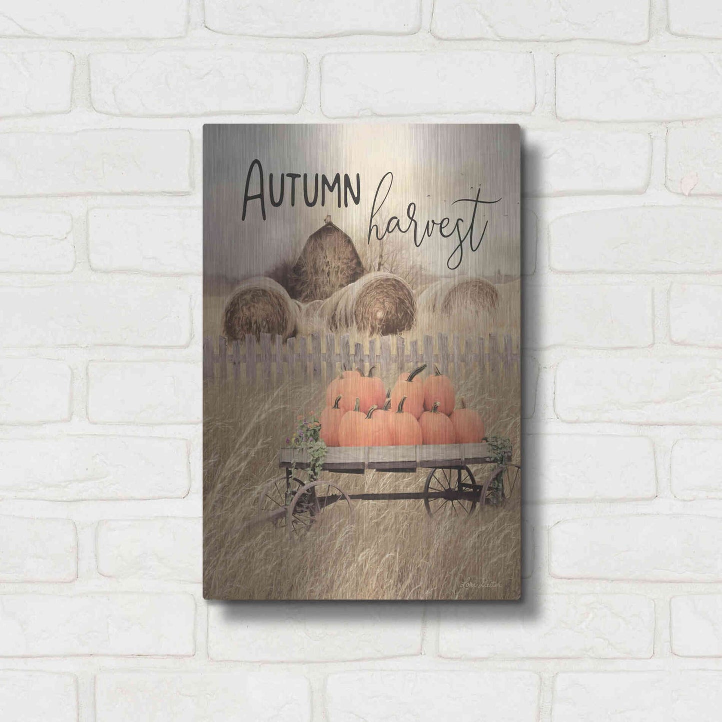 Luxe Metal Art 'Autumn Harvest' by Lori Deiter, Metal Wall Art,12x16