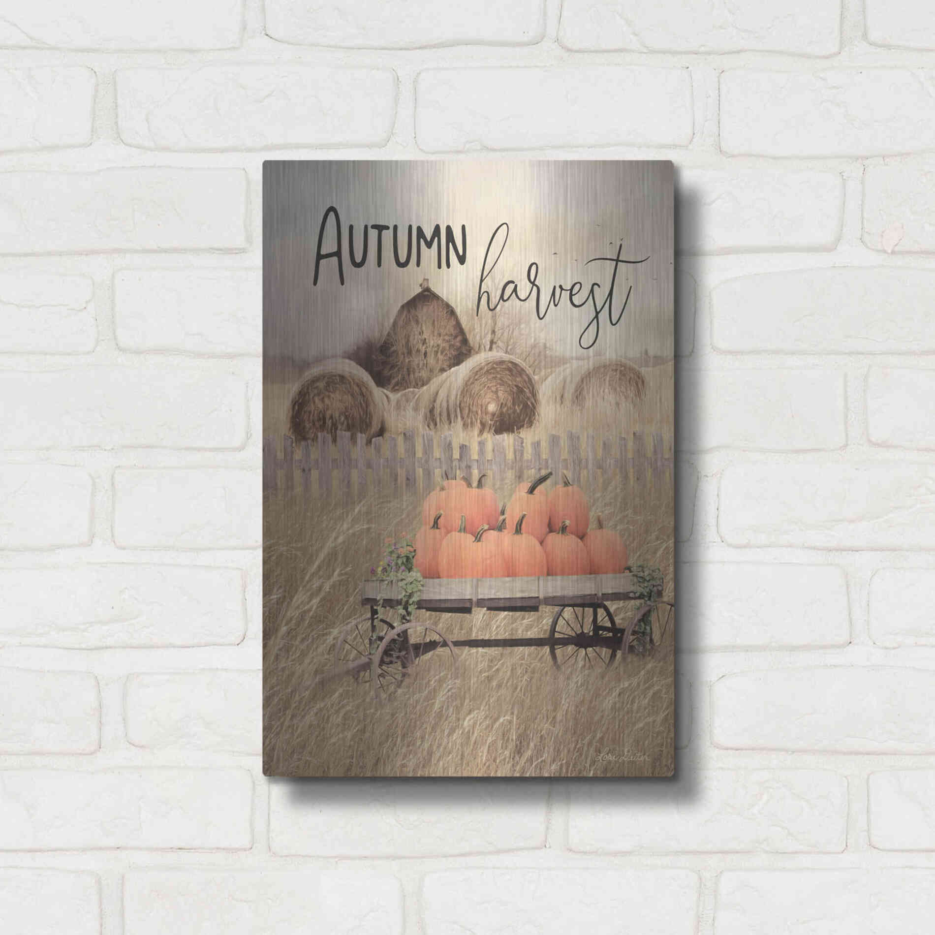 Luxe Metal Art 'Autumn Harvest' by Lori Deiter, Metal Wall Art,12x16