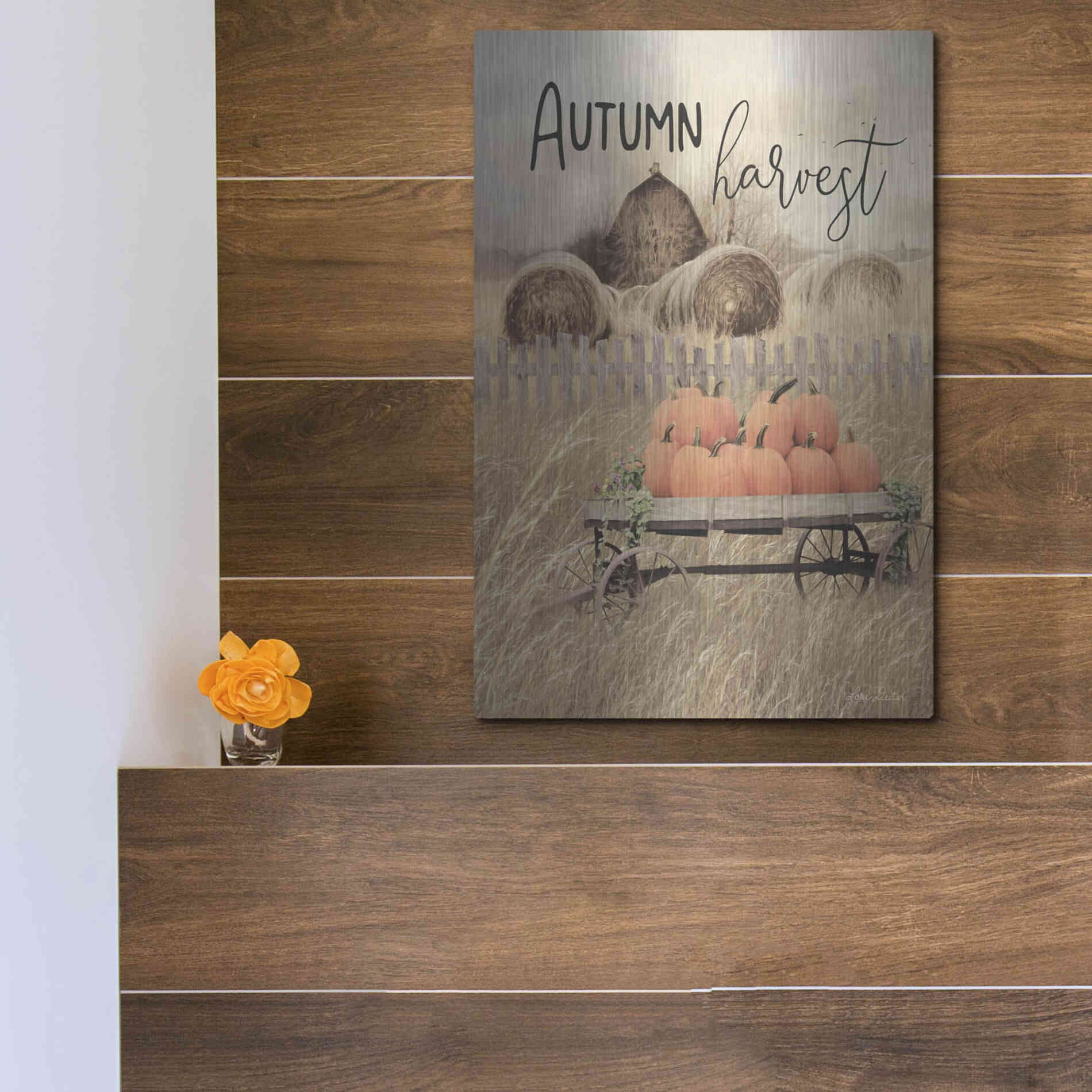 Luxe Metal Art 'Autumn Harvest' by Lori Deiter, Metal Wall Art,12x16