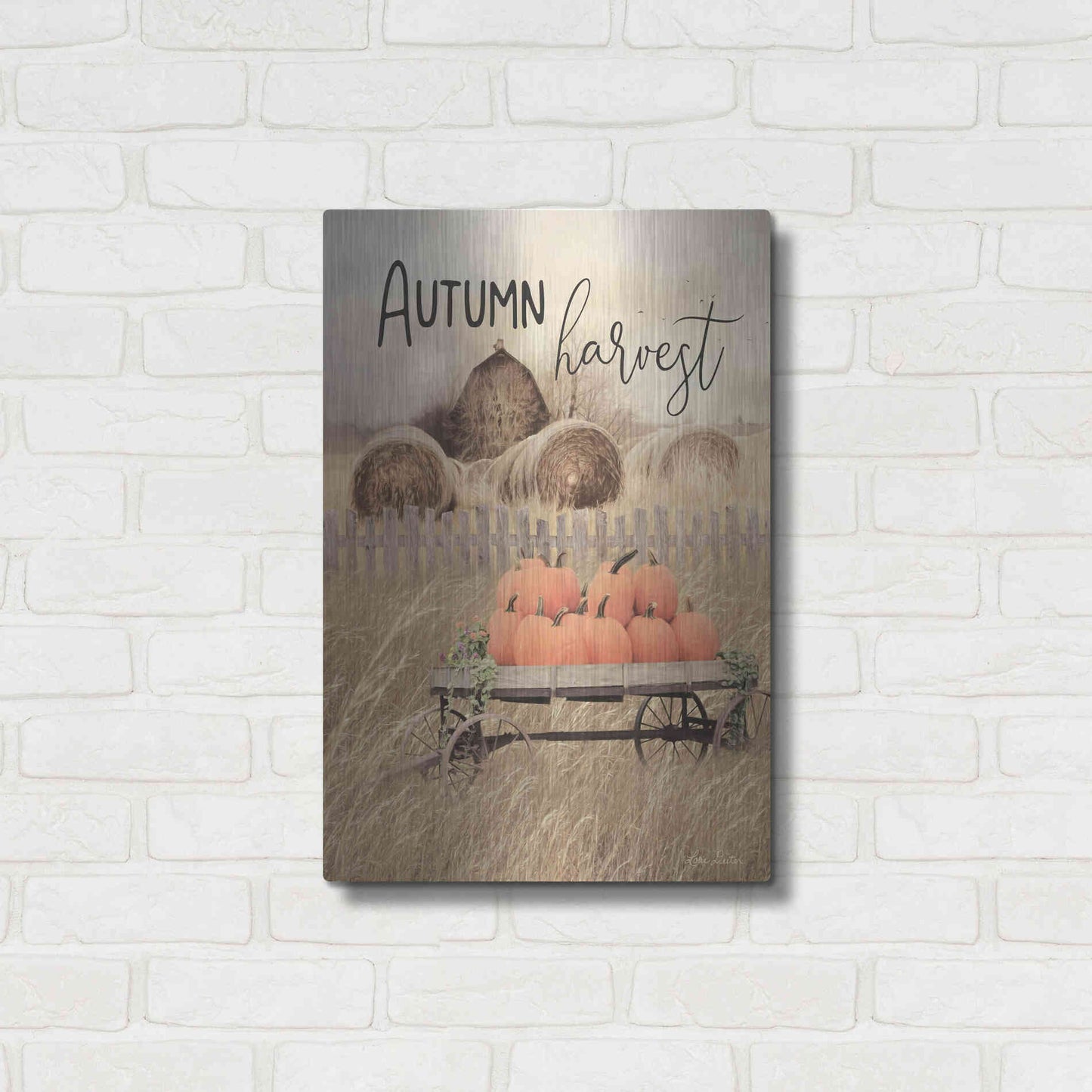 Luxe Metal Art 'Autumn Harvest' by Lori Deiter, Metal Wall Art,16x24