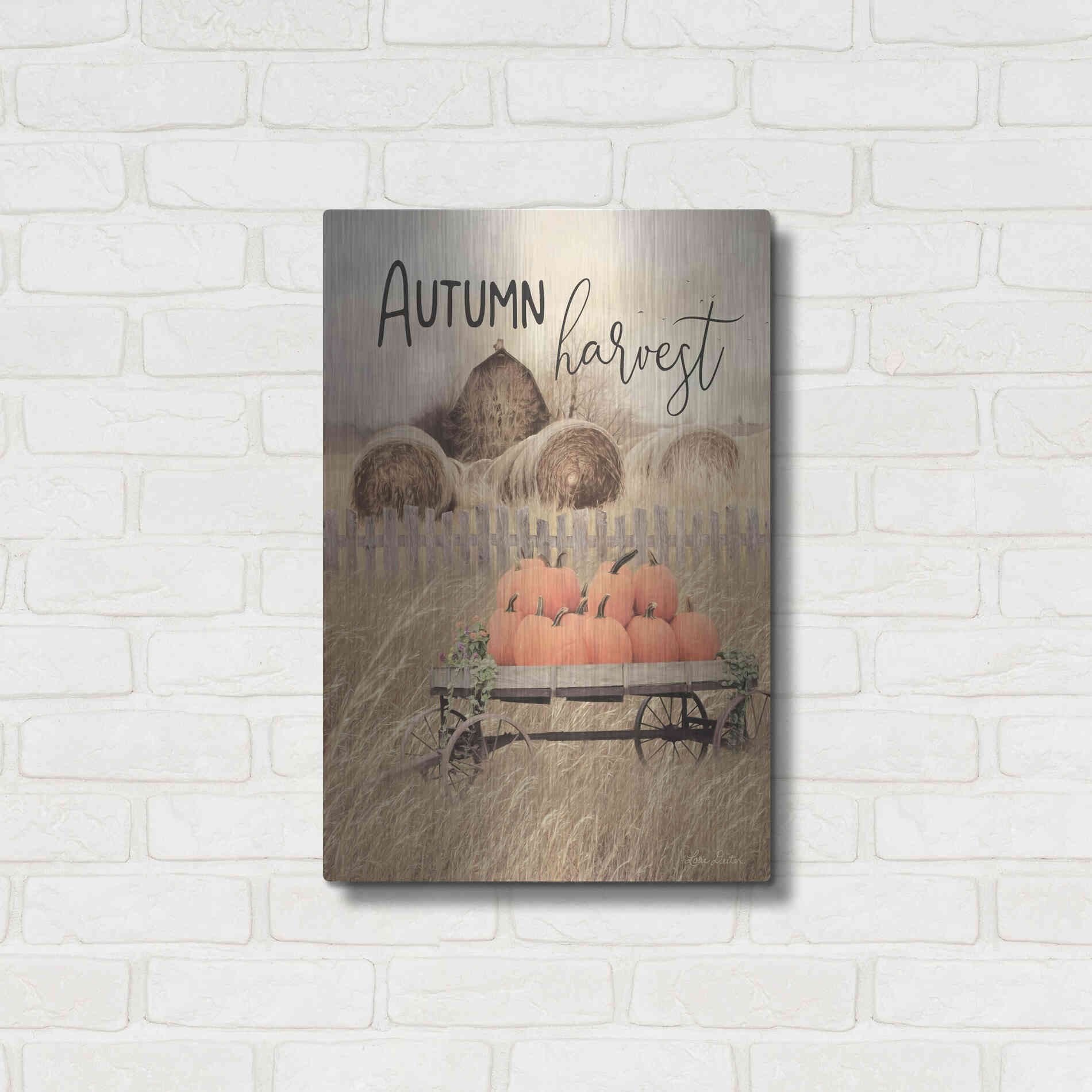 Luxe Metal Art 'Autumn Harvest' by Lori Deiter, Metal Wall Art,16x24