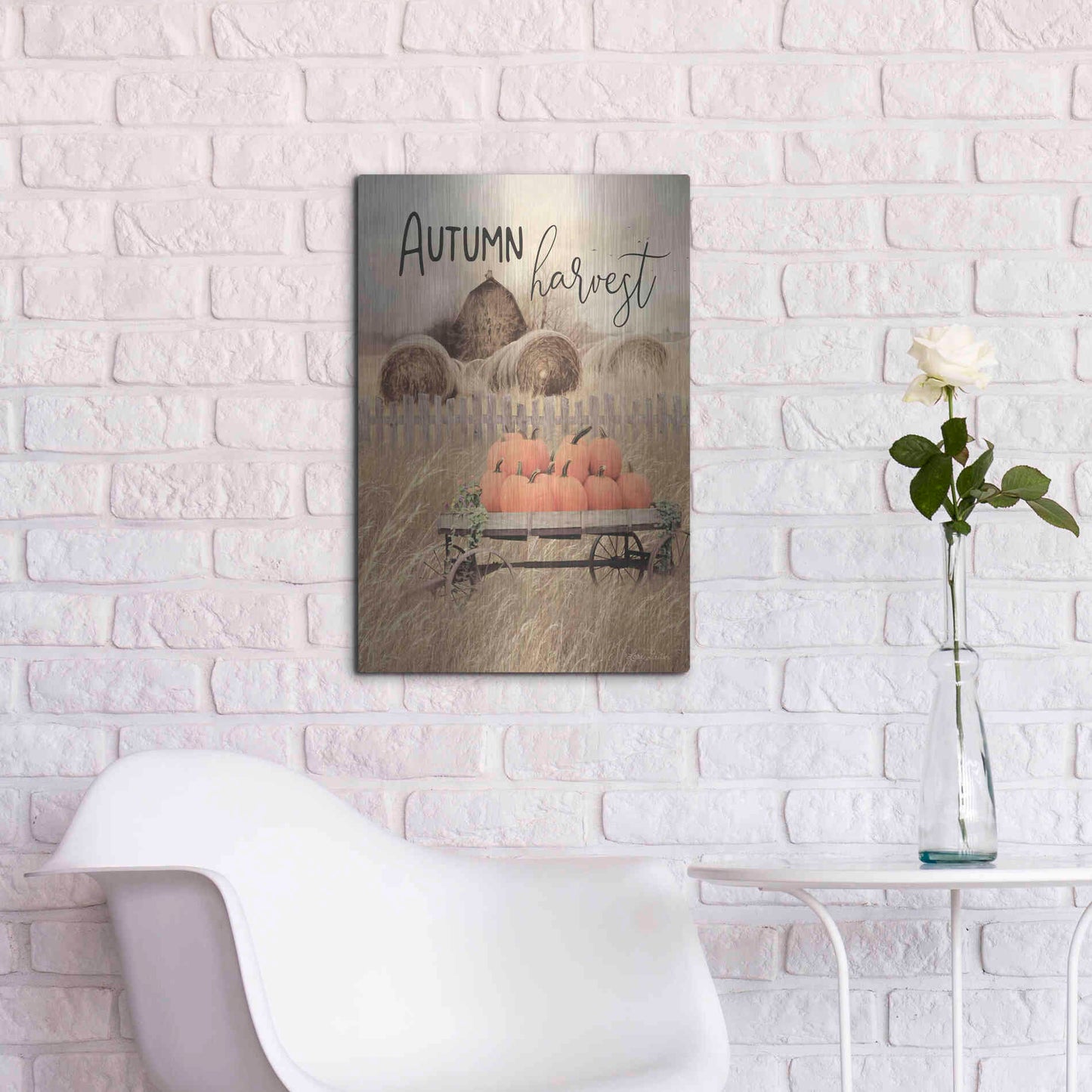 Luxe Metal Art 'Autumn Harvest' by Lori Deiter, Metal Wall Art,16x24