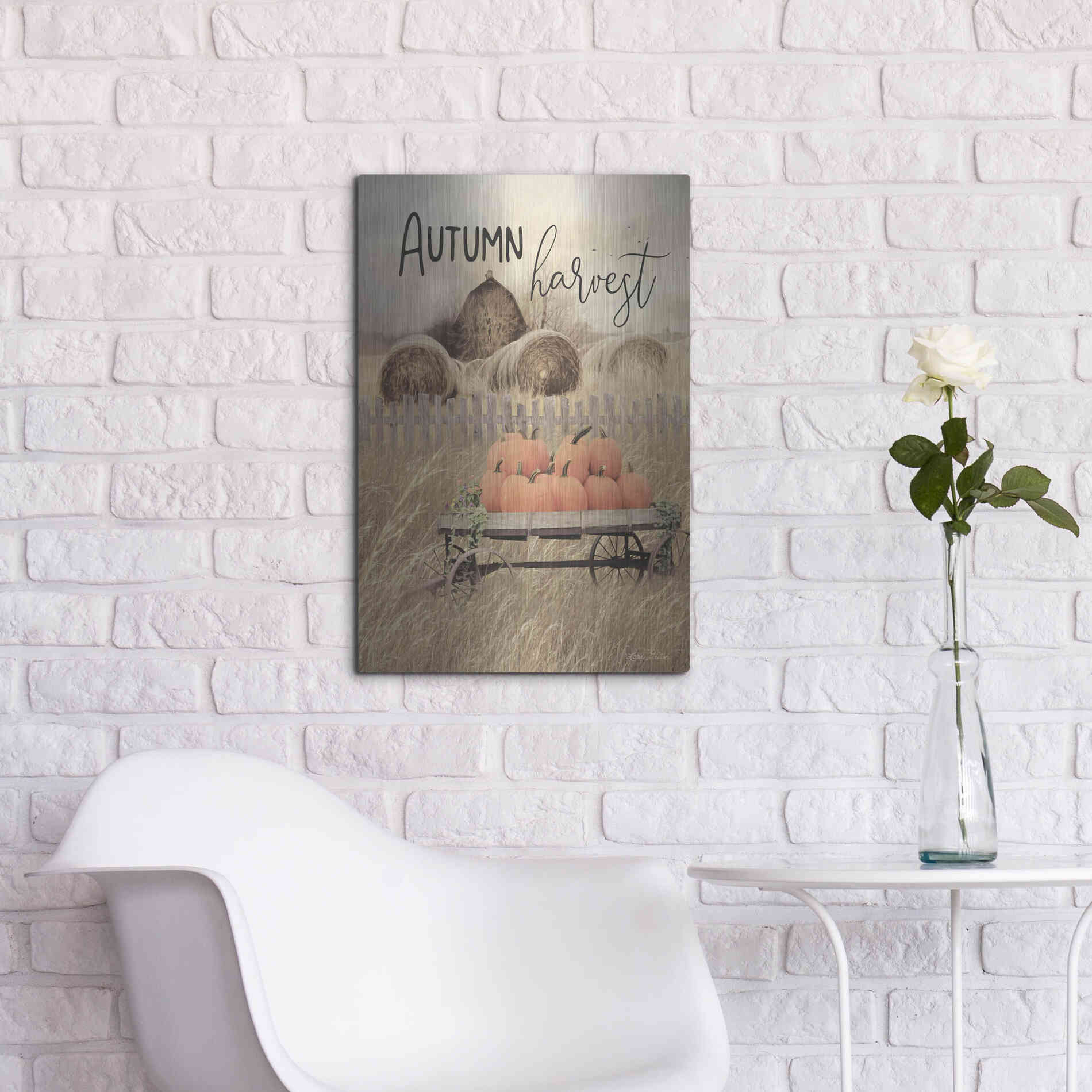 Luxe Metal Art 'Autumn Harvest' by Lori Deiter, Metal Wall Art,16x24