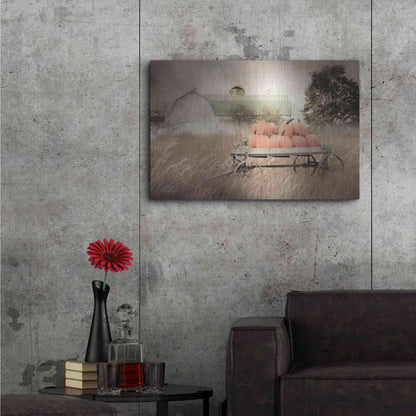 Luxe Metal Art 'Pumpkin Harvest Barn' by Lori Deiter, Metal Wall Art,36x24