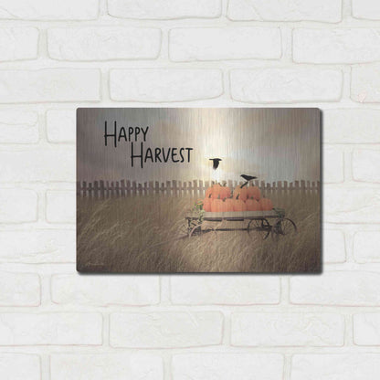 Luxe Metal Art 'Happy Harvest' by Lori Deiter, Metal Wall Art,16x12