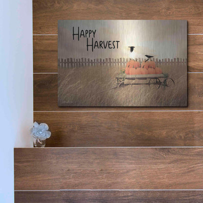 Luxe Metal Art 'Happy Harvest' by Lori Deiter, Metal Wall Art,16x12