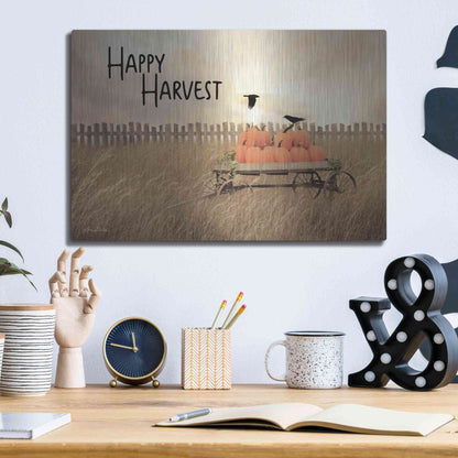 Luxe Metal Art 'Happy Harvest' by Lori Deiter, Metal Wall Art,16x12
