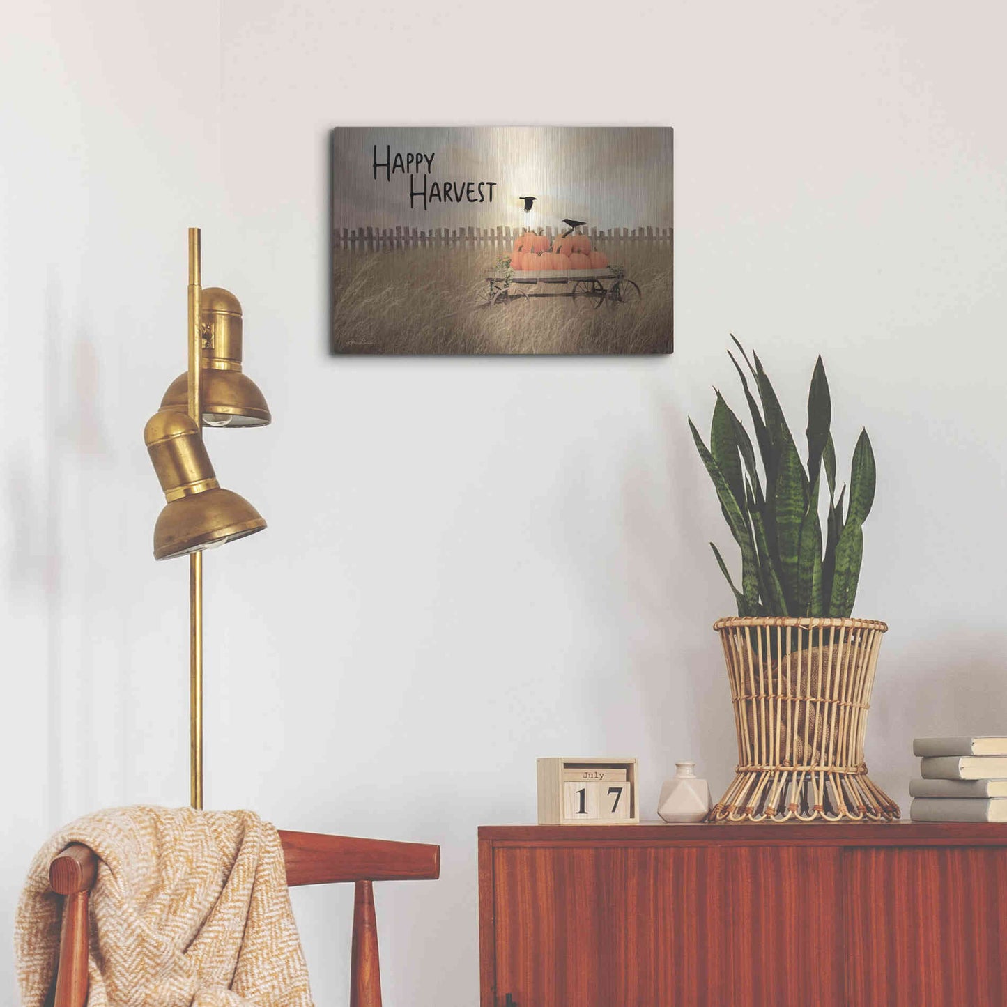 Luxe Metal Art 'Happy Harvest' by Lori Deiter, Metal Wall Art,24x16