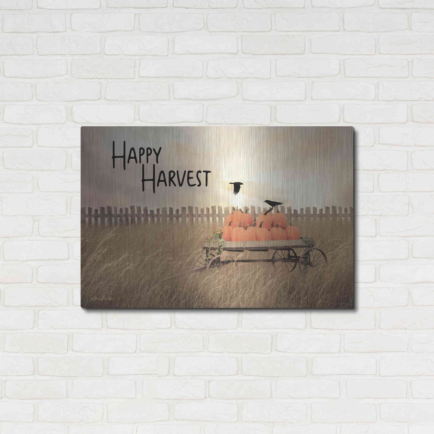 Luxe Metal Art 'Happy Harvest' by Lori Deiter, Metal Wall Art,36x24