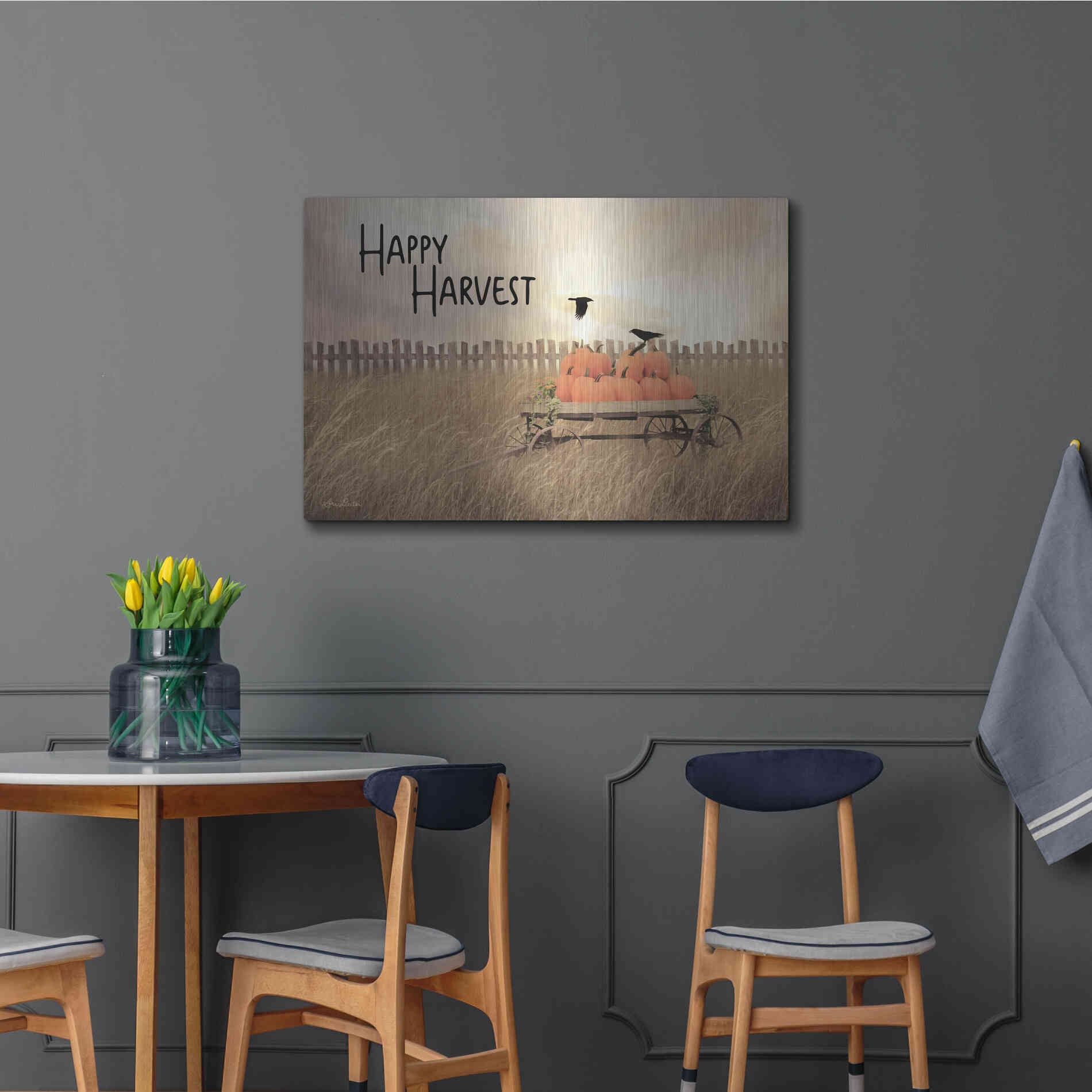 Luxe Metal Art 'Happy Harvest' by Lori Deiter, Metal Wall Art,36x24
