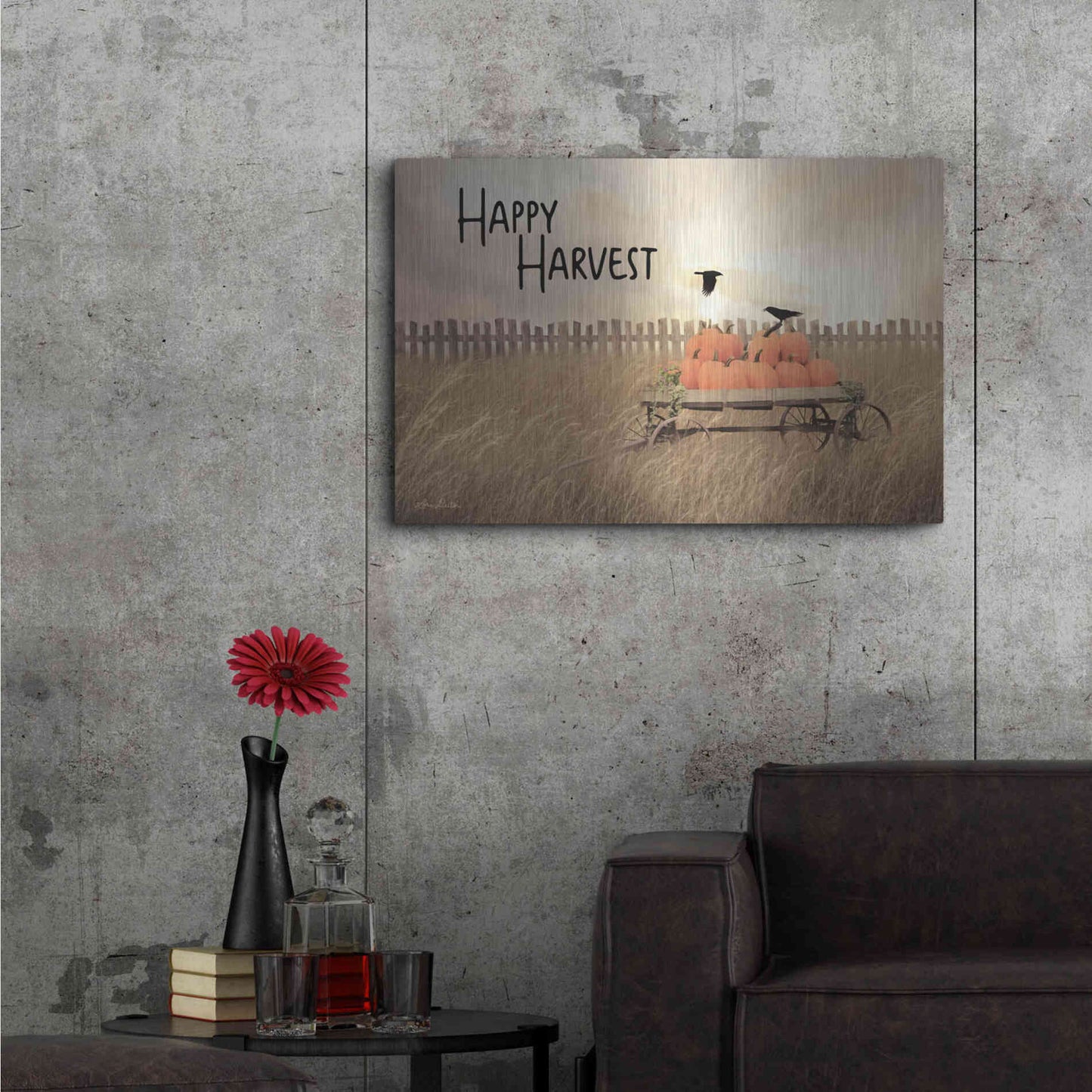 Luxe Metal Art 'Happy Harvest' by Lori Deiter, Metal Wall Art,36x24