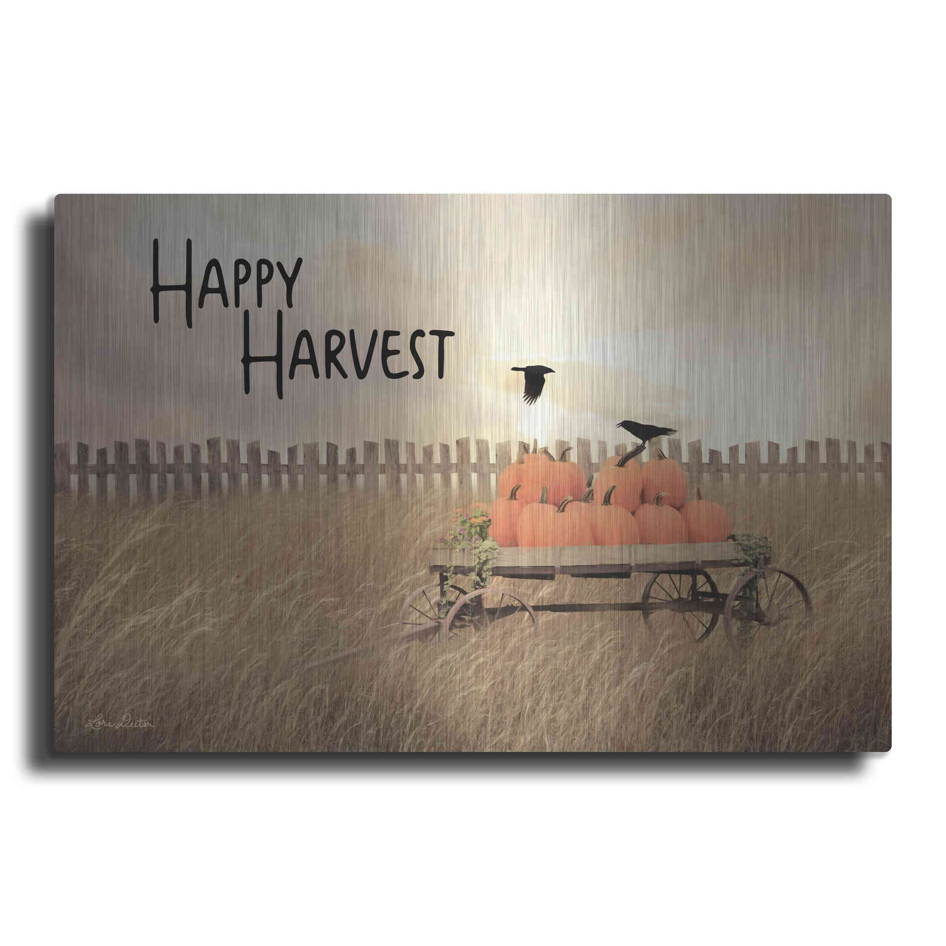 Luxe Metal Art 'Happy Harvest' by Lori Deiter, Metal Wall Art