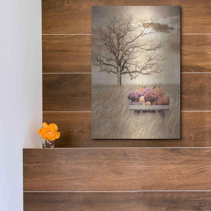 Luxe Metal Art 'Fall Wagon' by Lori Deiter, Metal Wall Art,12x16