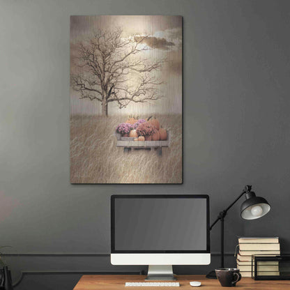 Luxe Metal Art 'Fall Wagon' by Lori Deiter, Metal Wall Art,24x36