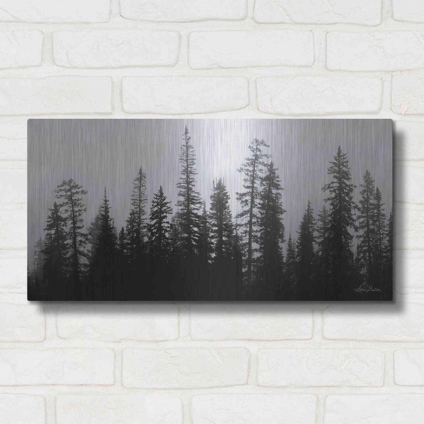 Luxe Metal Art 'Rocky's Trees' by Lori Deiter, Metal Wall Art,24x12