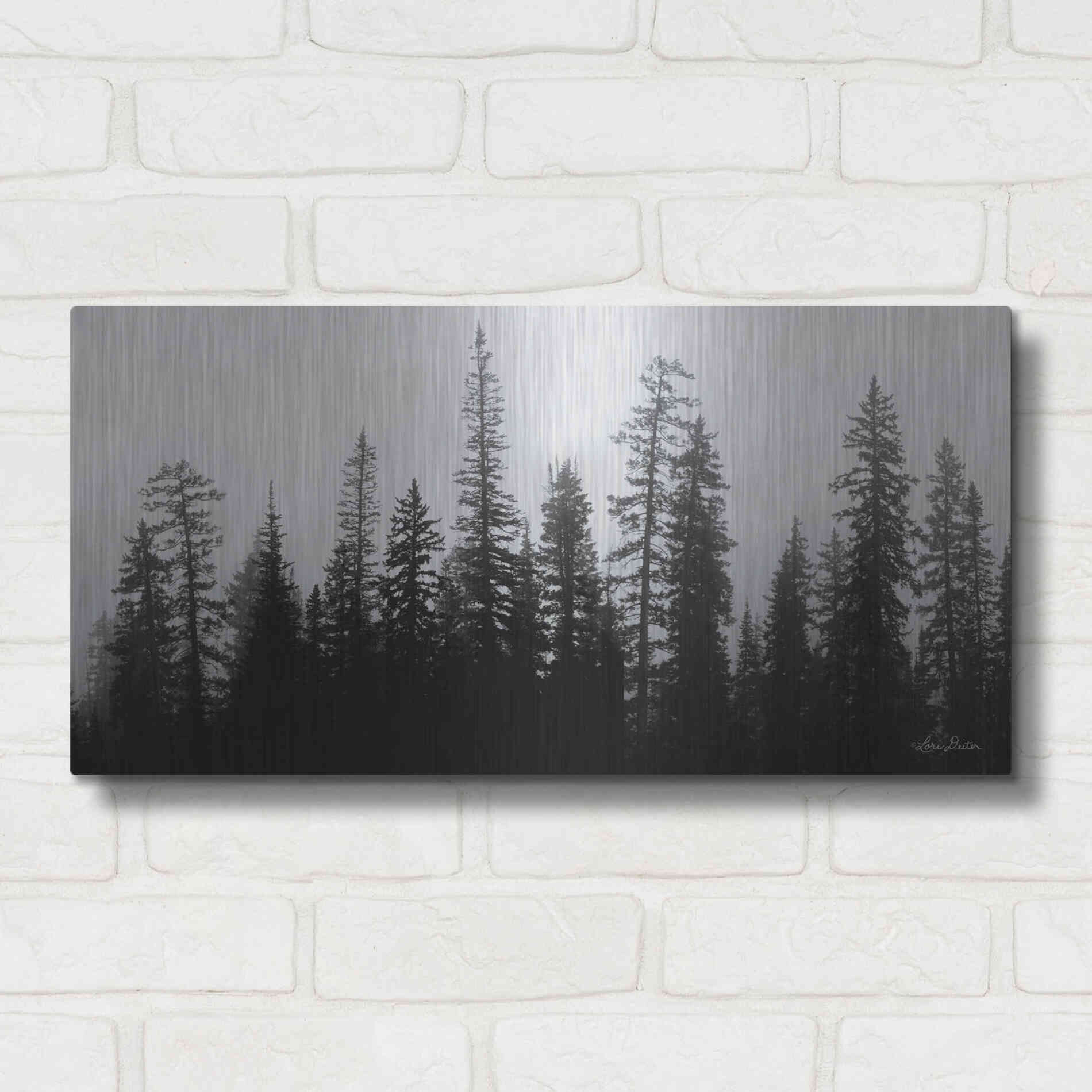 Luxe Metal Art 'Rocky's Trees' by Lori Deiter, Metal Wall Art,24x12