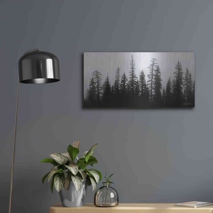Luxe Metal Art 'Rocky's Trees' by Lori Deiter, Metal Wall Art,24x12