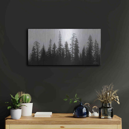Luxe Metal Art 'Rocky's Trees' by Lori Deiter, Metal Wall Art,24x12
