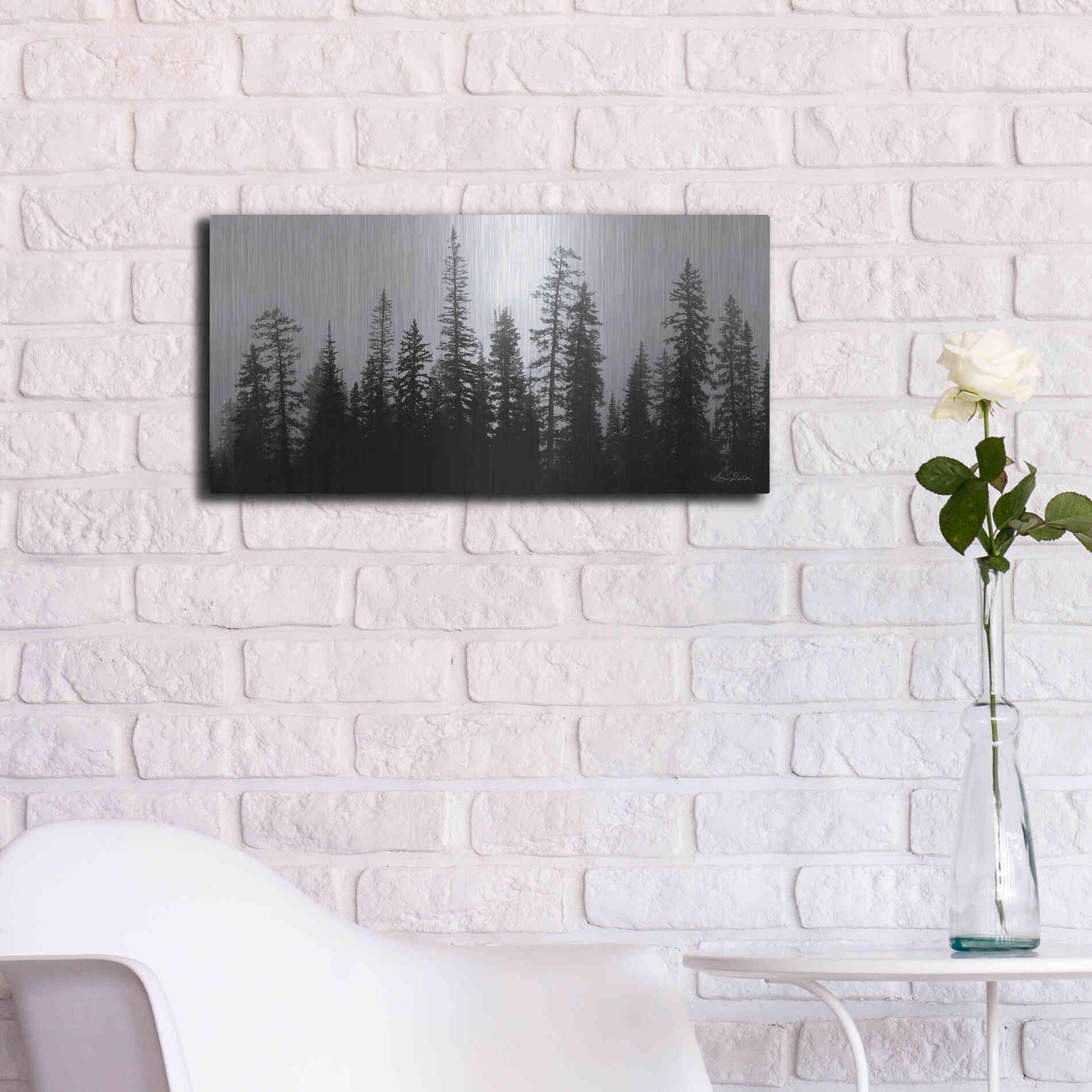 Luxe Metal Art 'Rocky's Trees' by Lori Deiter, Metal Wall Art,24x12