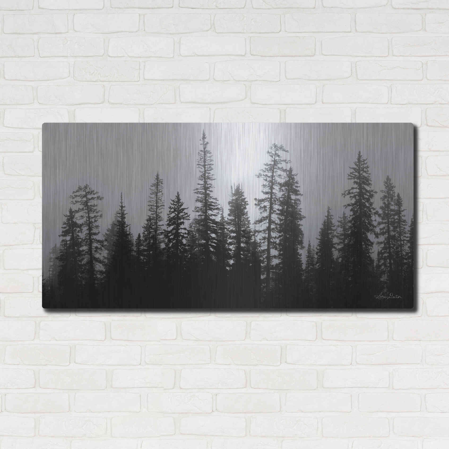 Luxe Metal Art 'Rocky's Trees' by Lori Deiter, Metal Wall Art,48x24