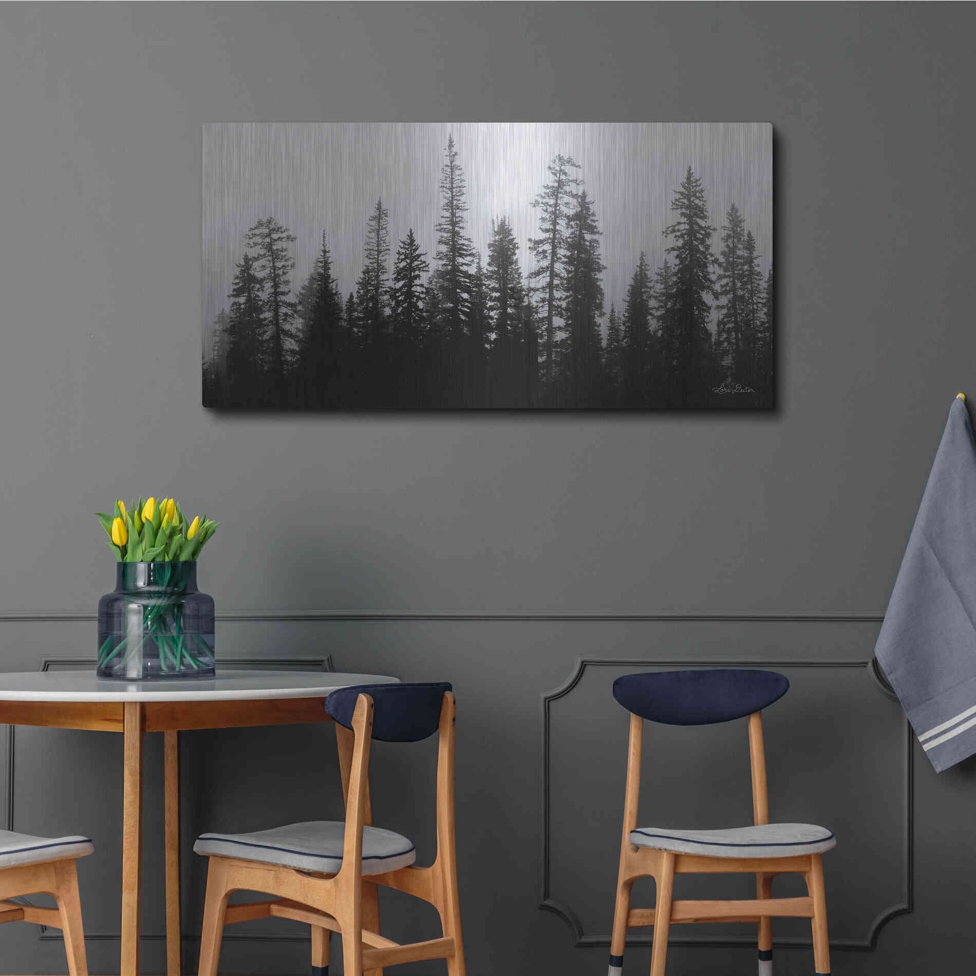 Luxe Metal Art 'Rocky's Trees' by Lori Deiter, Metal Wall Art,48x24