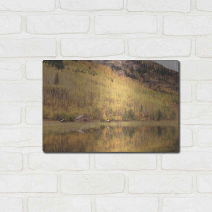 Luxe Metal Art 'San Juan Cabin' by Lori Deiter, Metal Wall Art,16x12